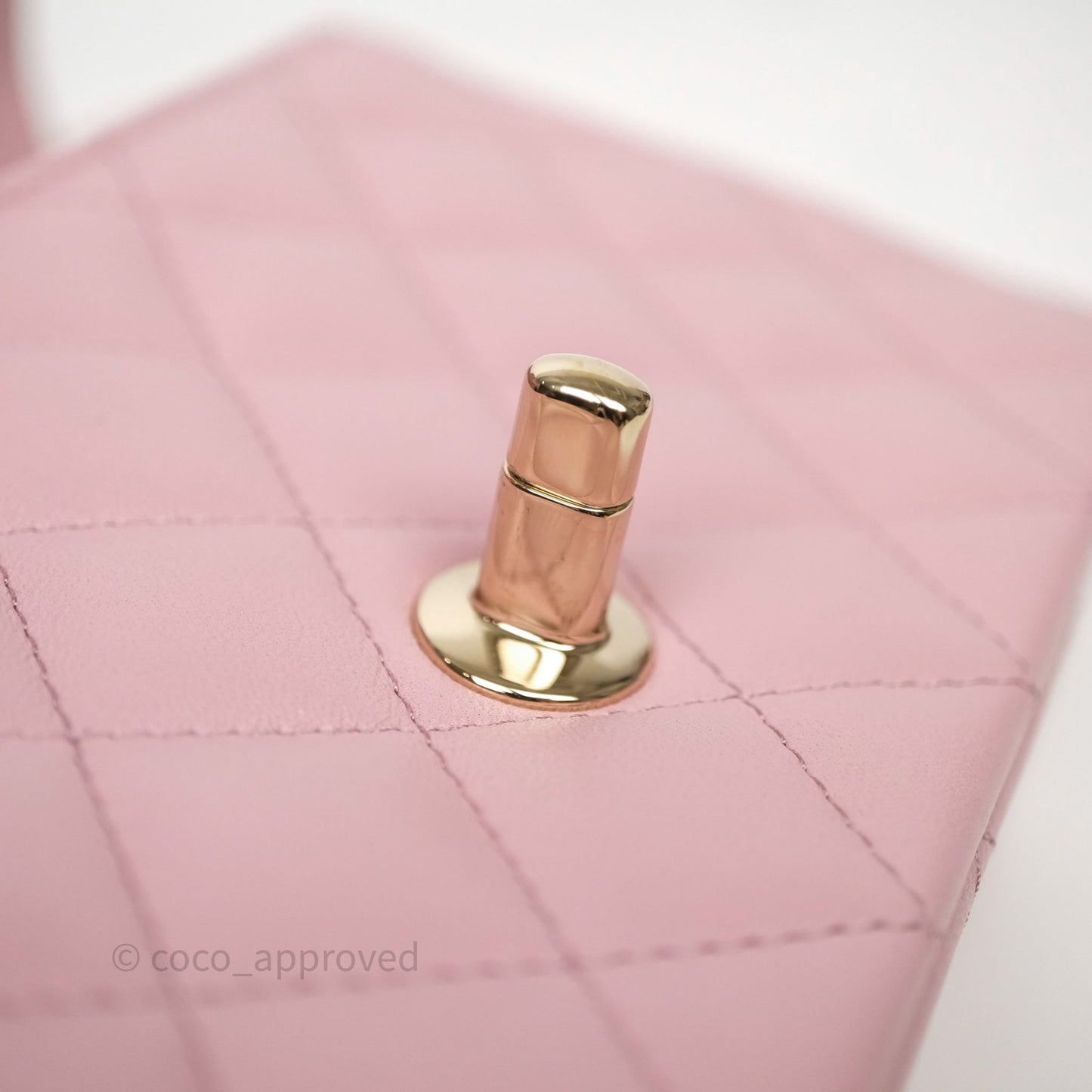 Chanel Top Handle Mini Rectangular Flap Lilac Pink Lambskin Gold Hardware