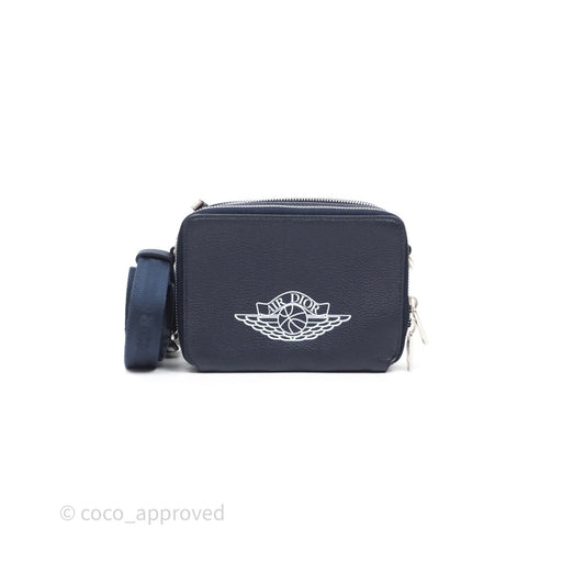 Christian Dior x Air Jordan Messenger Bag Navy Silver Hardware