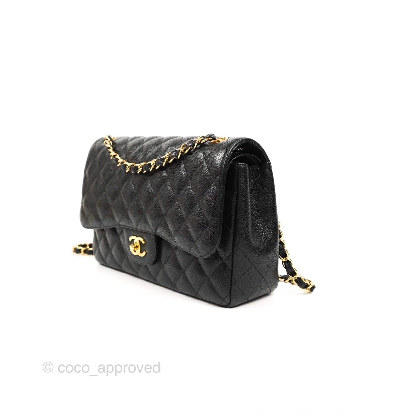 Chanel Jumbo Double Flap Black Caviar Gold Hardware⁣⁣