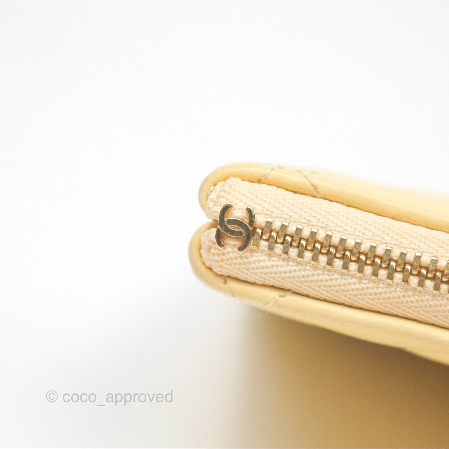 Chanel Quilted Mini O Case Yellow Lambskin Gold Hardware