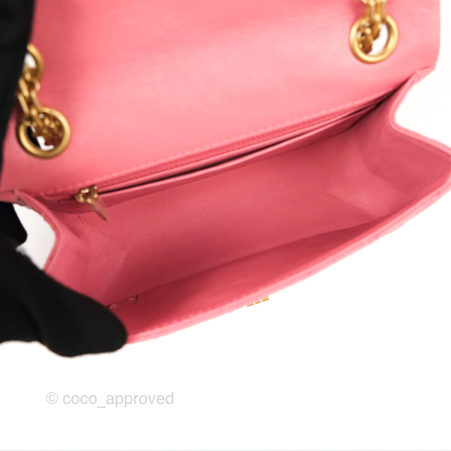 Chanel Mini Reissue 224 Pink Aged Calfskin Aged Gold Hardware