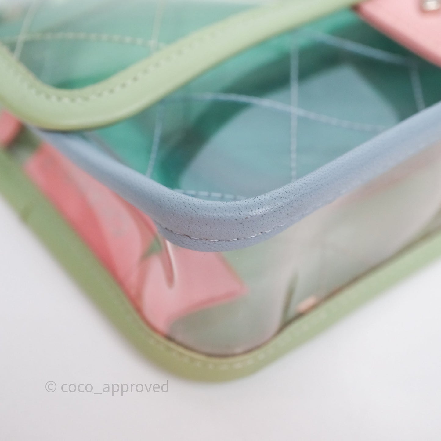 Chanel Coco Splash PVC Mini Flap Bag Blue/Green/Pink Silver Hardware