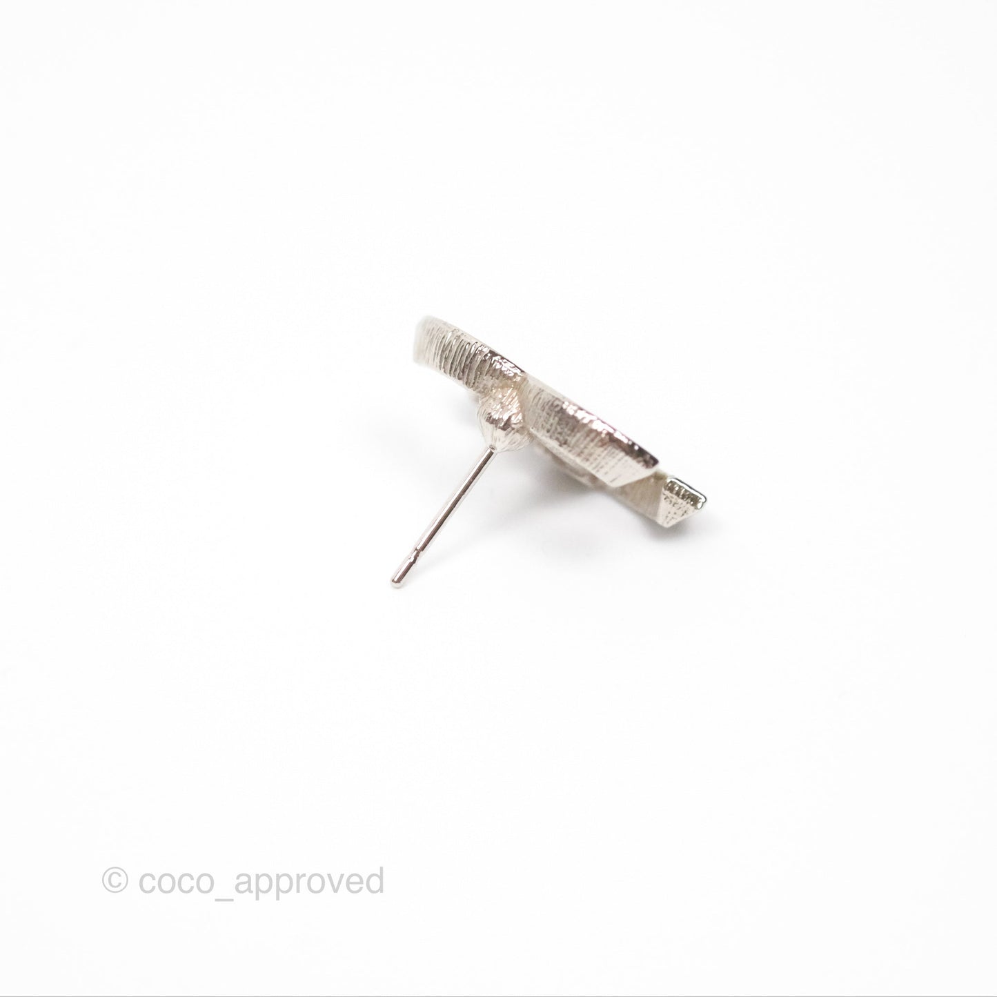 Chanel Crystal CC Earrings Silver Tone 23K