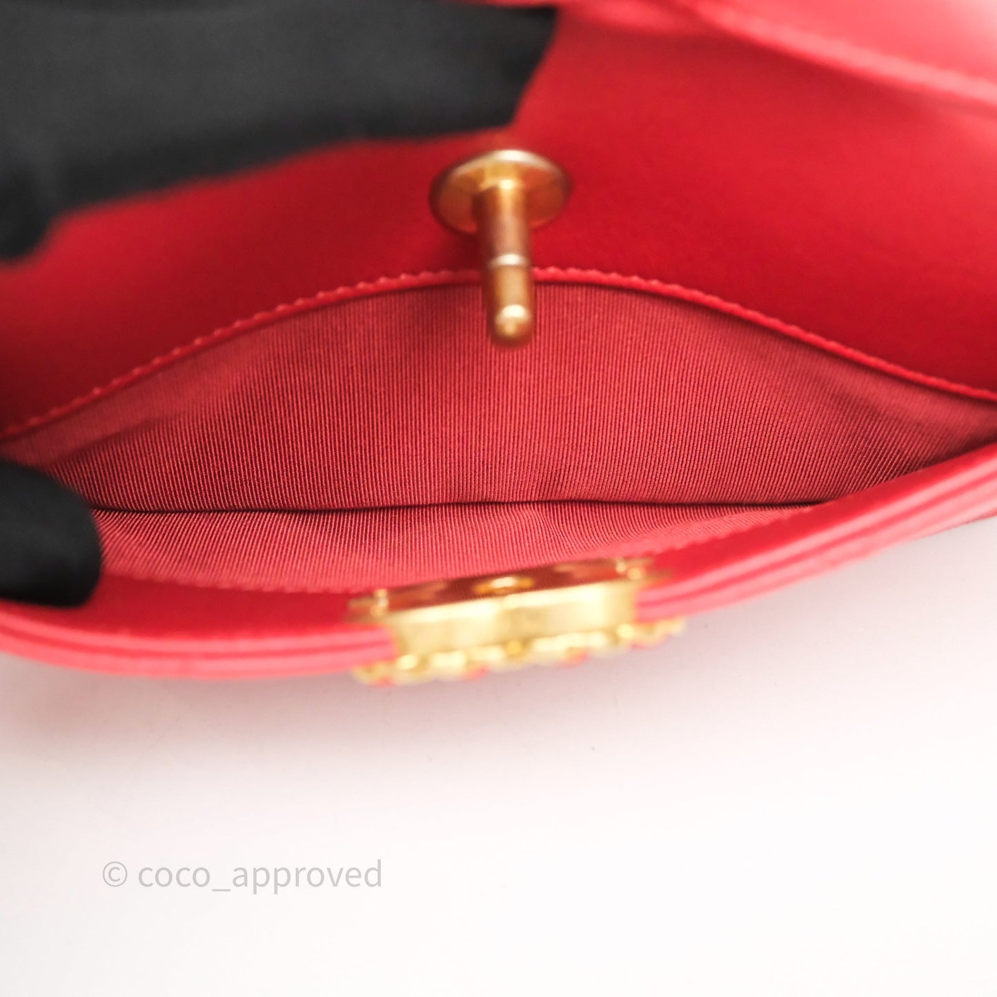 Chanel Infinity Camera Case Red Goatskin Aged Gold Hardware