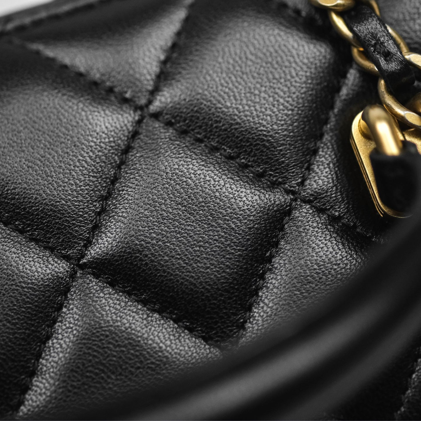 Chanel Vanity Rectangular Top Handle Black Lambskin Aged Gold Hardware