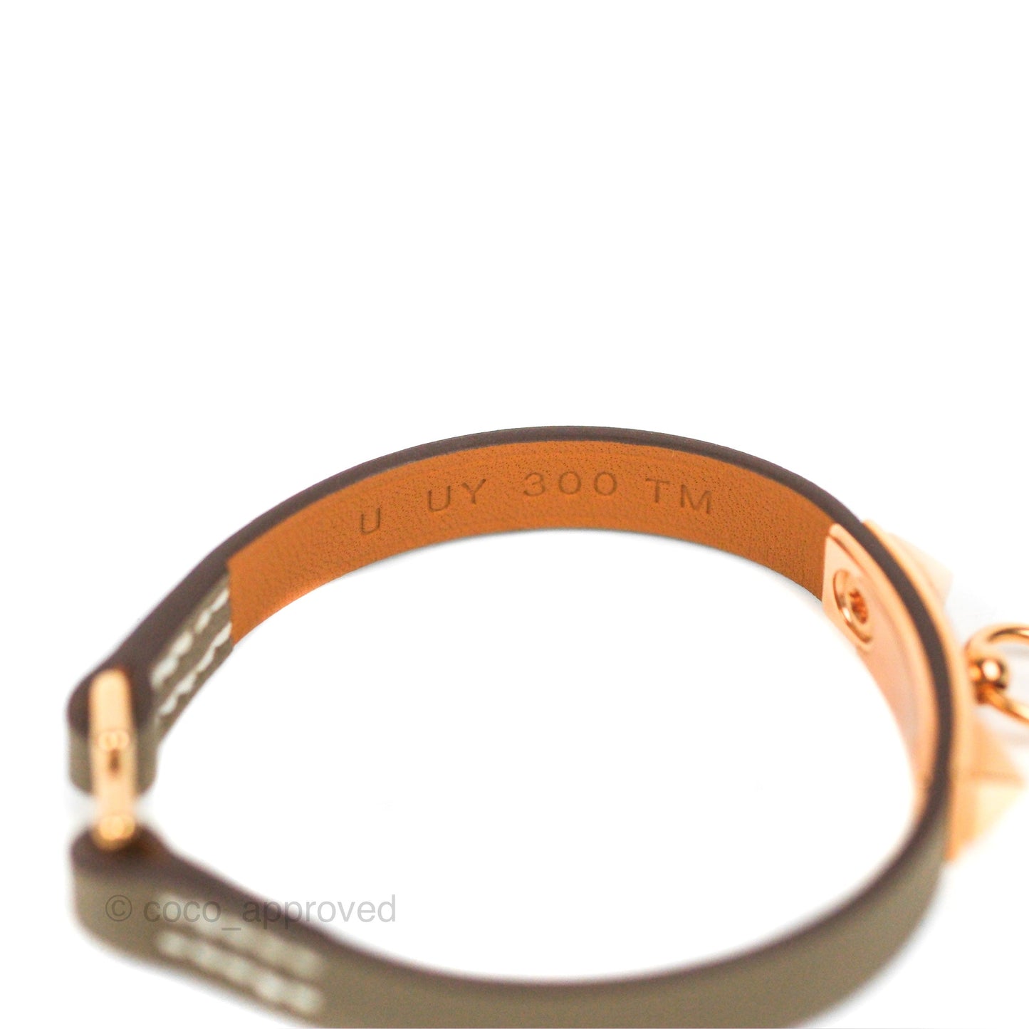 Hermès Rivale Mini Bracelet Etoupe Swift Rose Gold Hardware