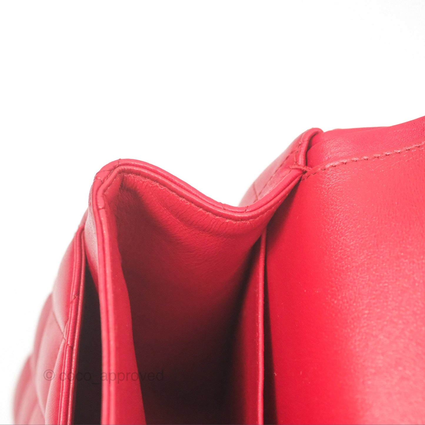 Chanel Jumbo Double Flap Red Lambskin Silver Hardware