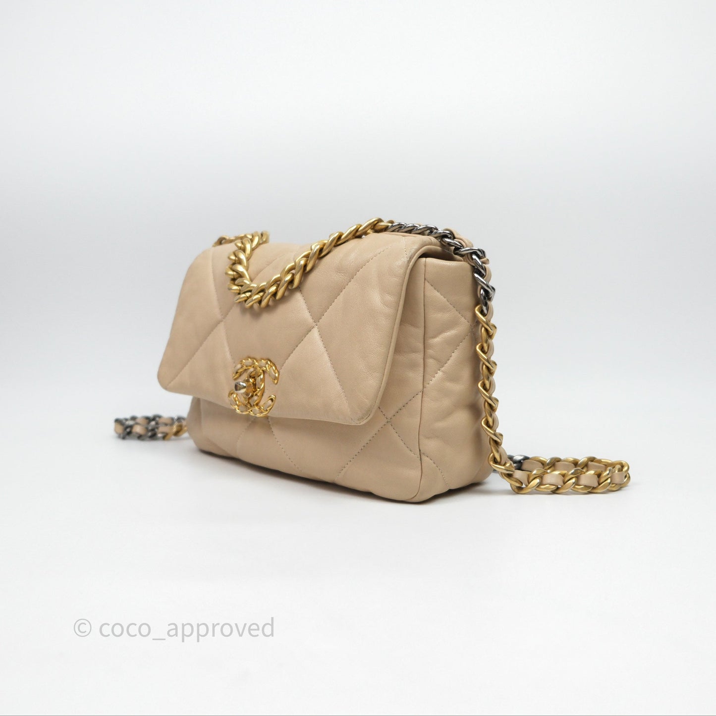 Chanel 19 Small Beige Mixed Hardware