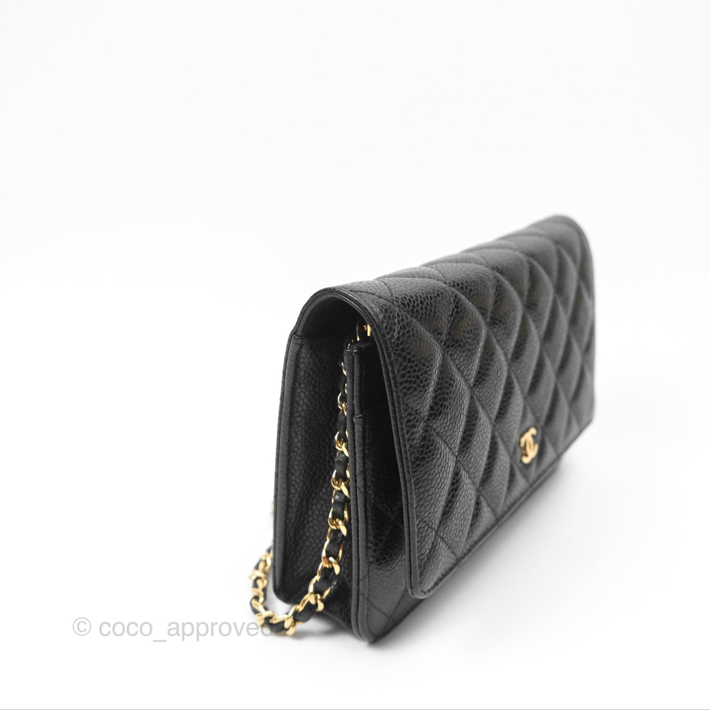 Chanel Classic Wallet on Chain WOC Quilted Black Caviar Gold Hardware