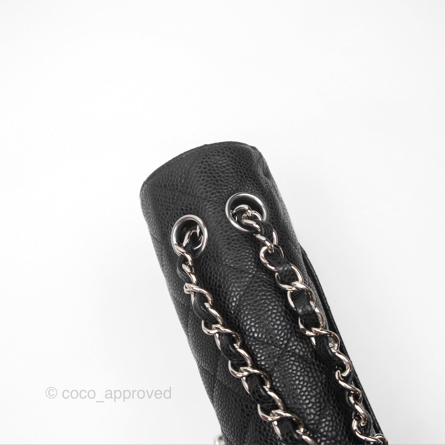 Chanel Classic M/L Medium Flap Quilted Black Caviar Silver Hardware