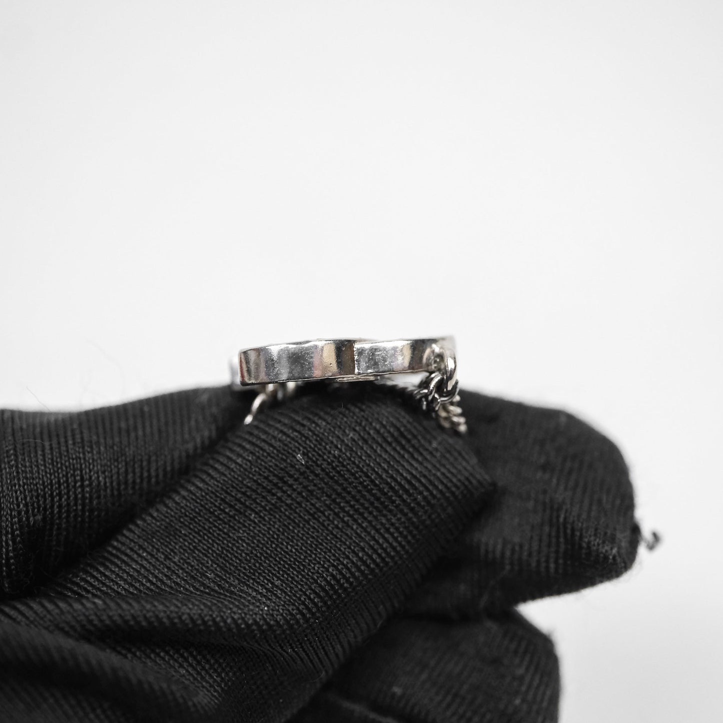Chanel CC Crystals Chains Drop Earrings Silver Tone 21B