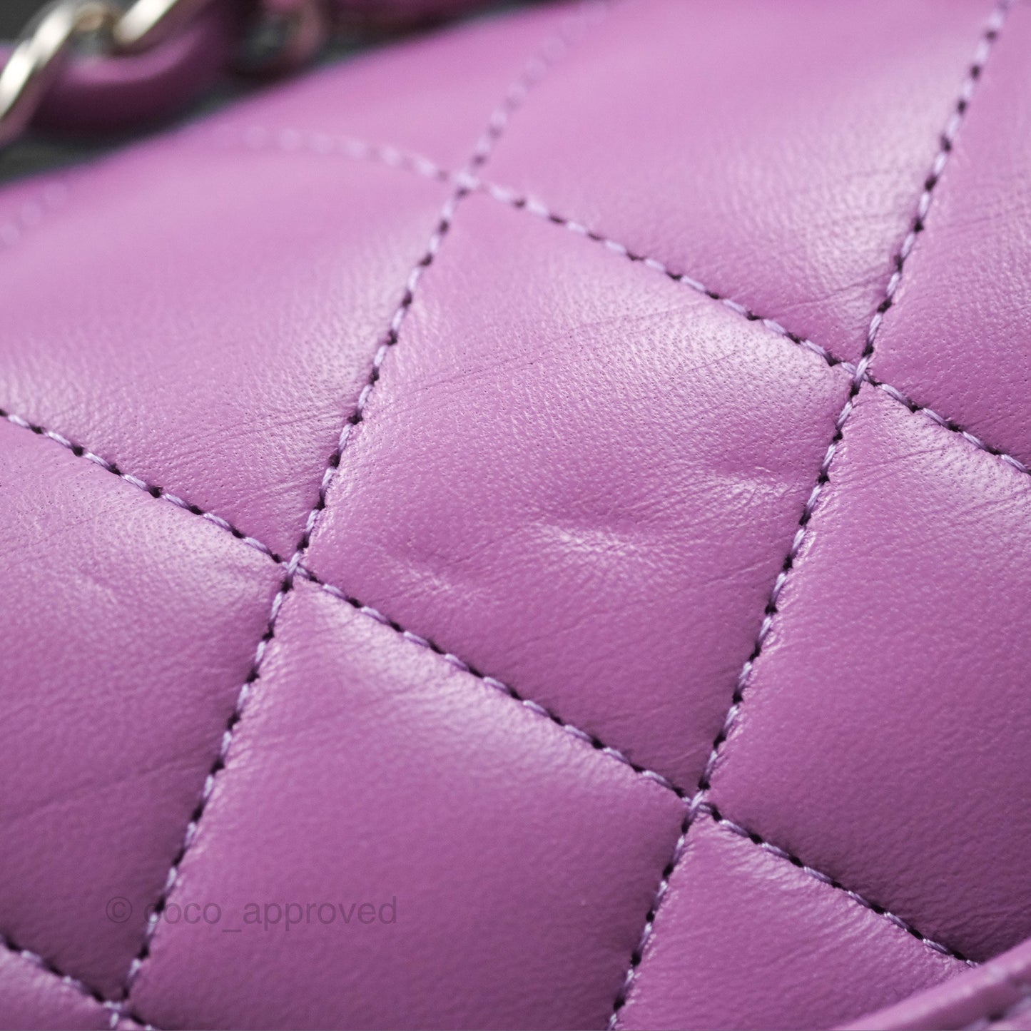 Chanel Small Classic Flap Quilted Purple Lambskin Silver Hardware