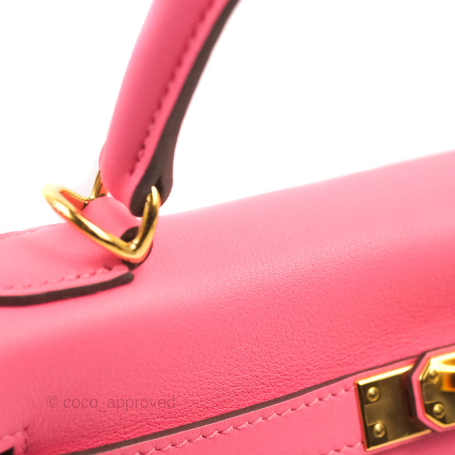 Hermès Retourne Kelly 25 Veau Swift Rose Azalee Gold Hardware