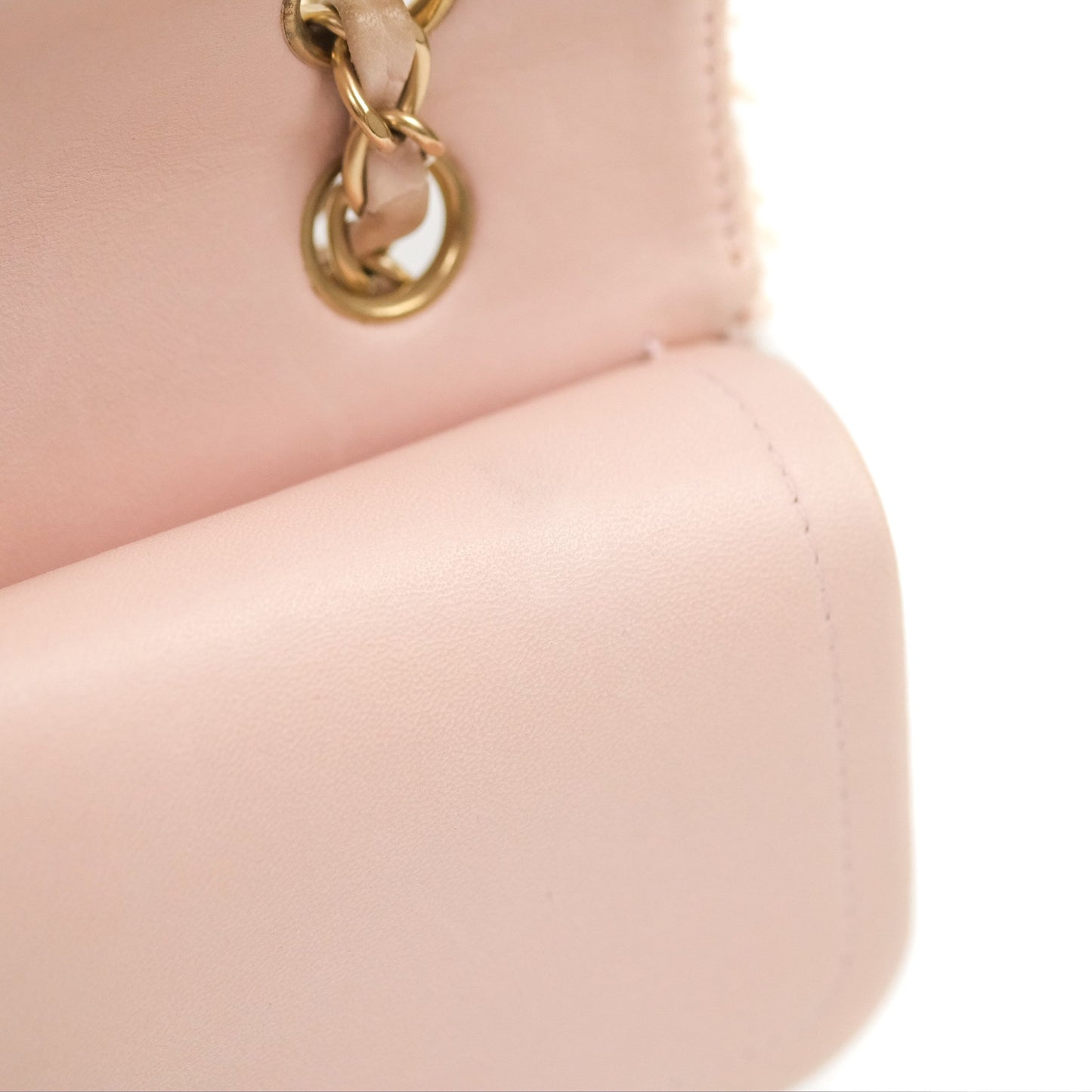 Chanel Classic M/L Medium Quilted Double Flap Pink Tweed Matte Gold Hardware
