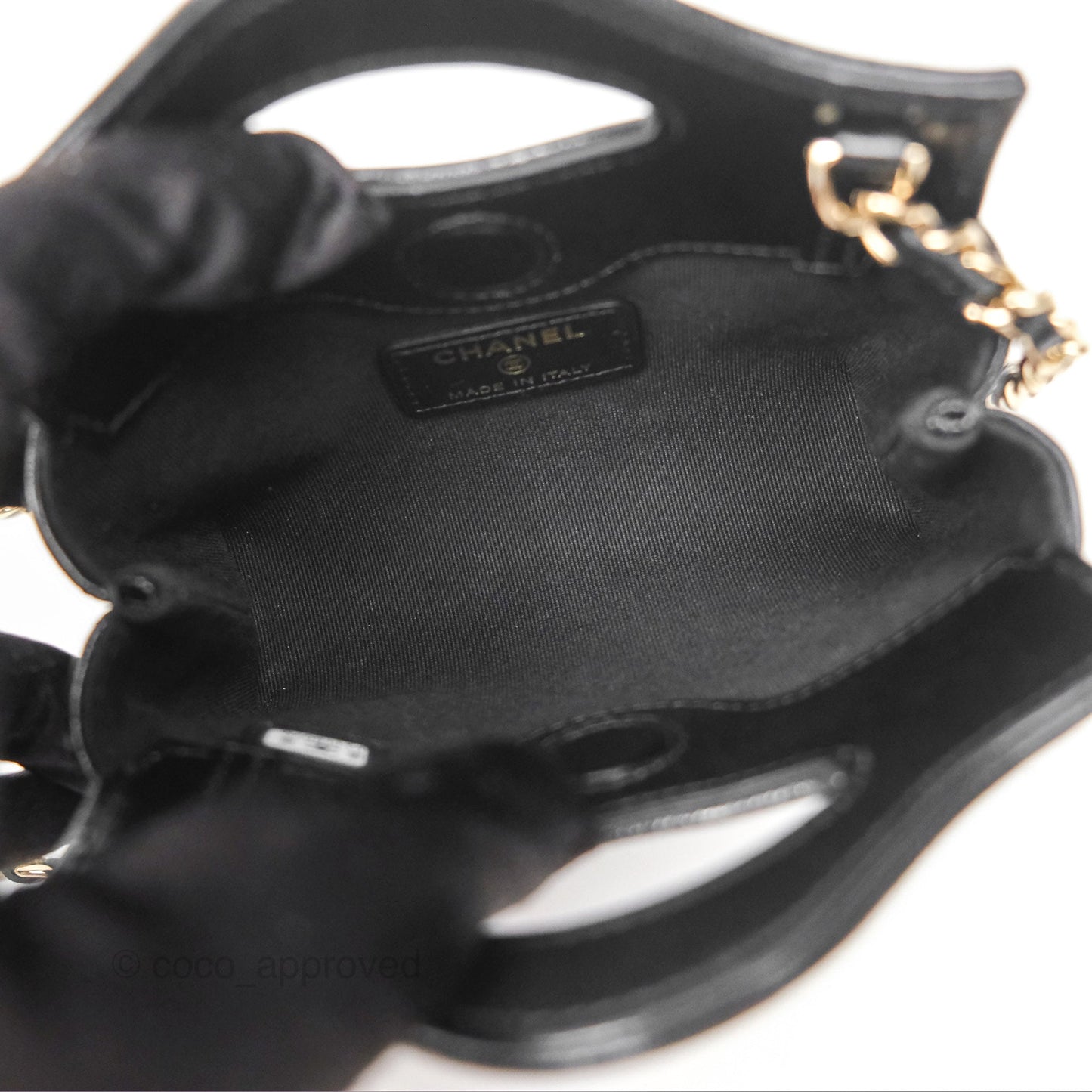Chanel Micro 31 Black Shiny Calfskin Gold Hardware