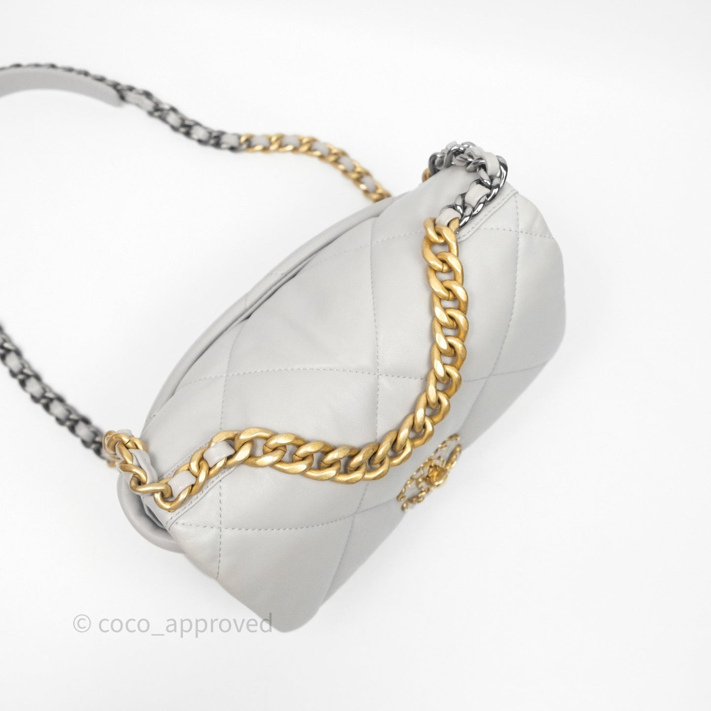 Chanel 19 Small Light Grey Mixed Hardware