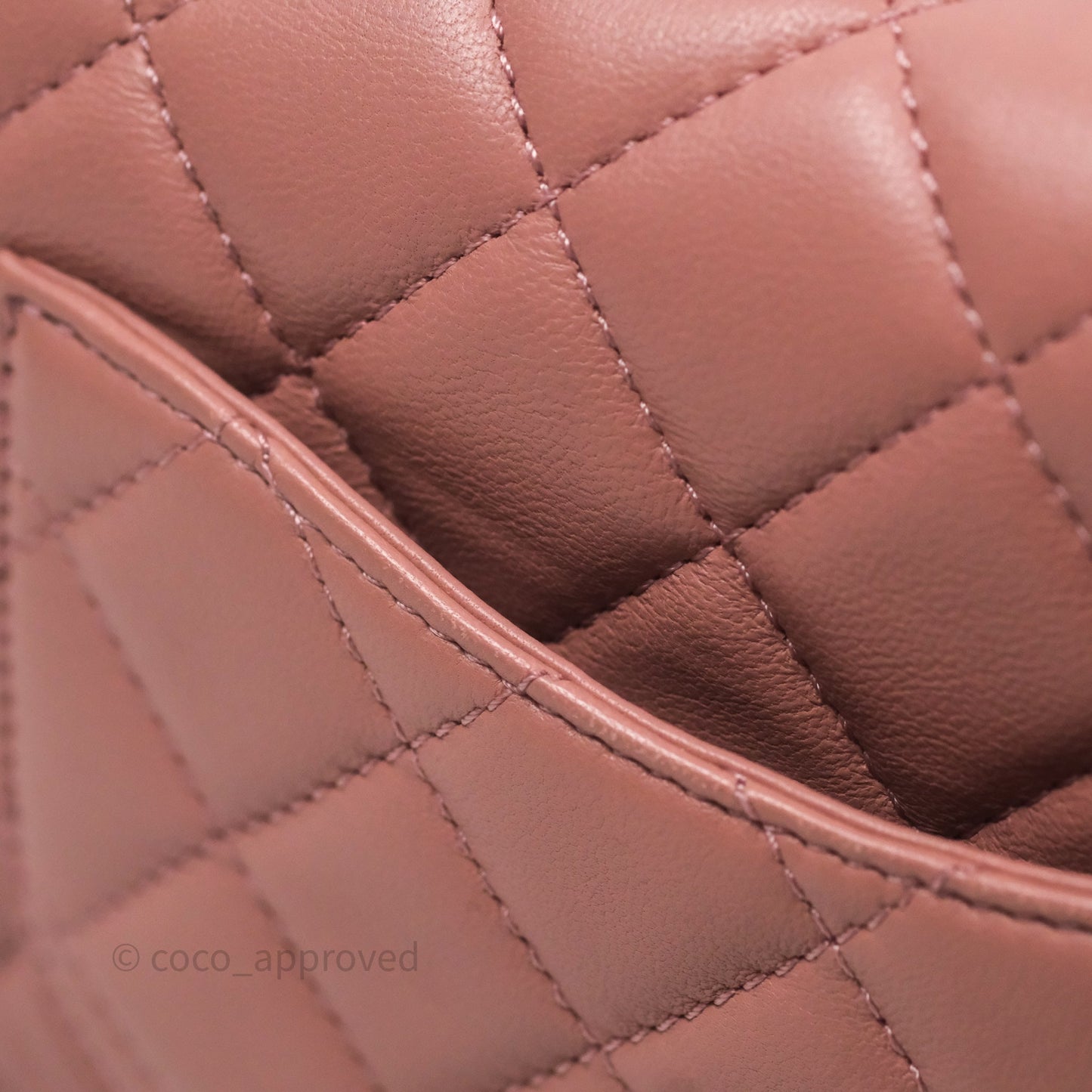 Chanel Mini Rectangular Pearl Crush Dusty Pink Lambskin Aged Gold Hardware