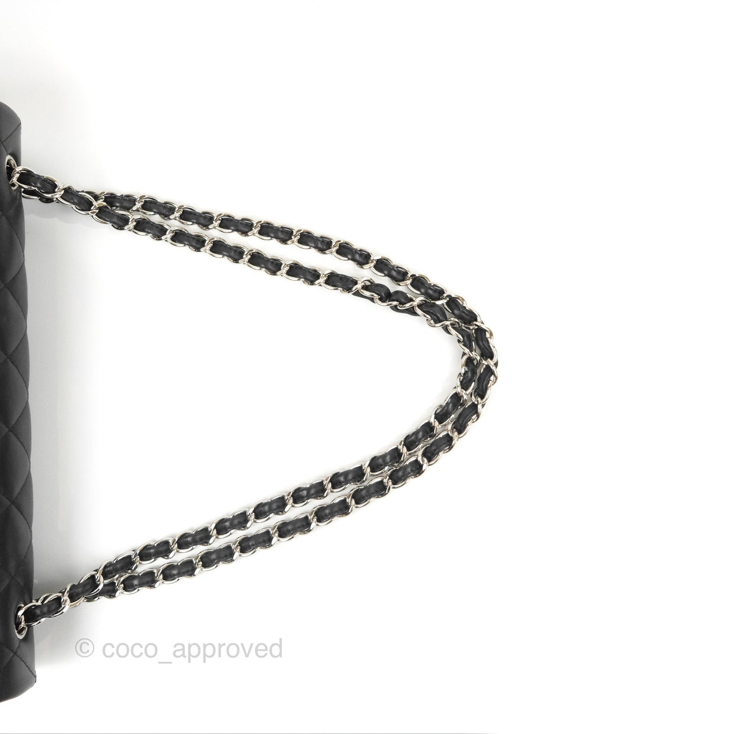 Chanel Quilted Maxi Double Flap Black Lambskin Silver Hardware