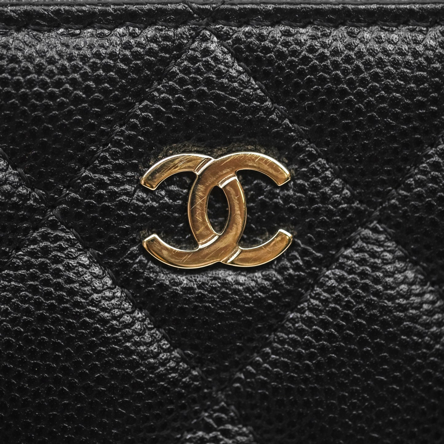 Chanel Quilted Camera Case Black Caviar Gold Hardware