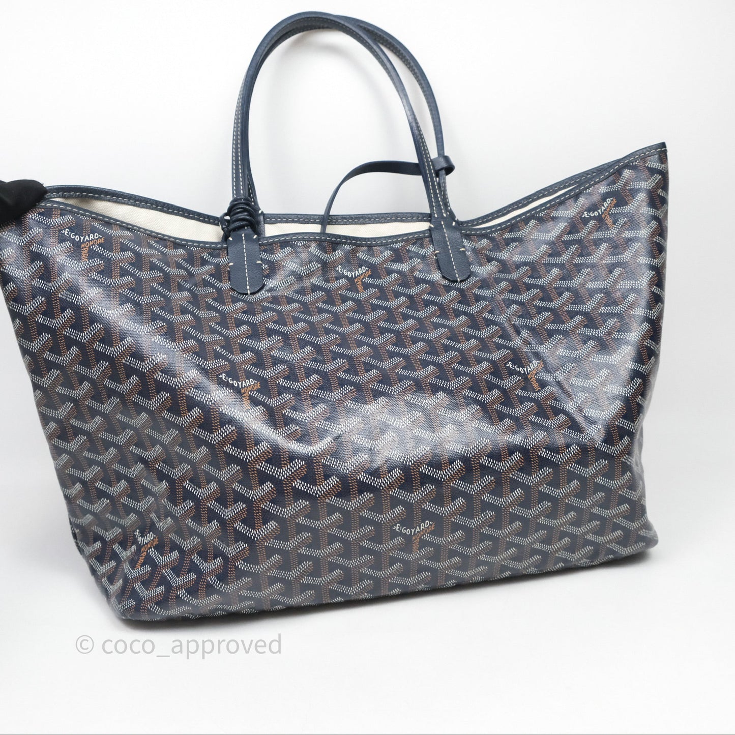 Goyard St. Louis Tote PM Navy/Tan