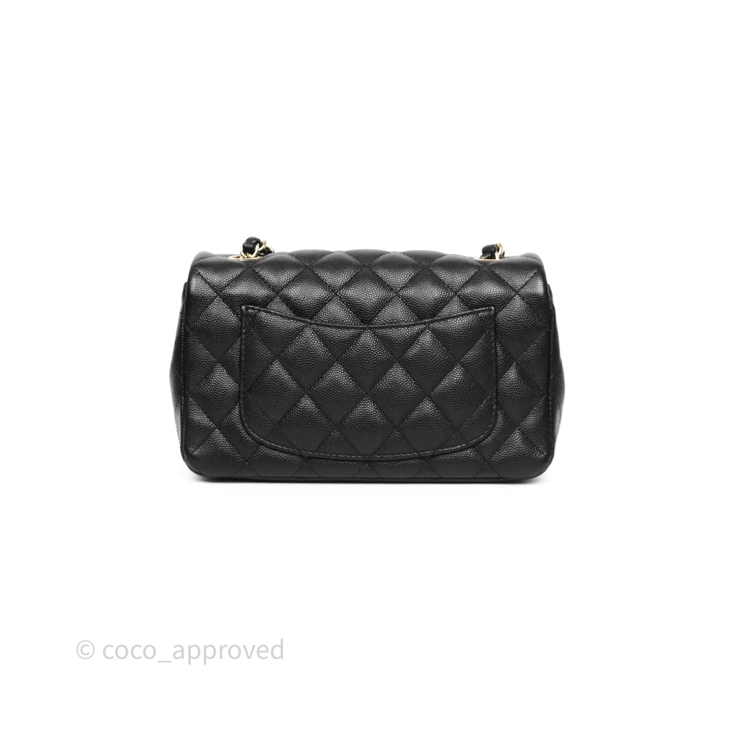 Chanel Mini Rectangular Quilted Black Caviar Gold Hardware