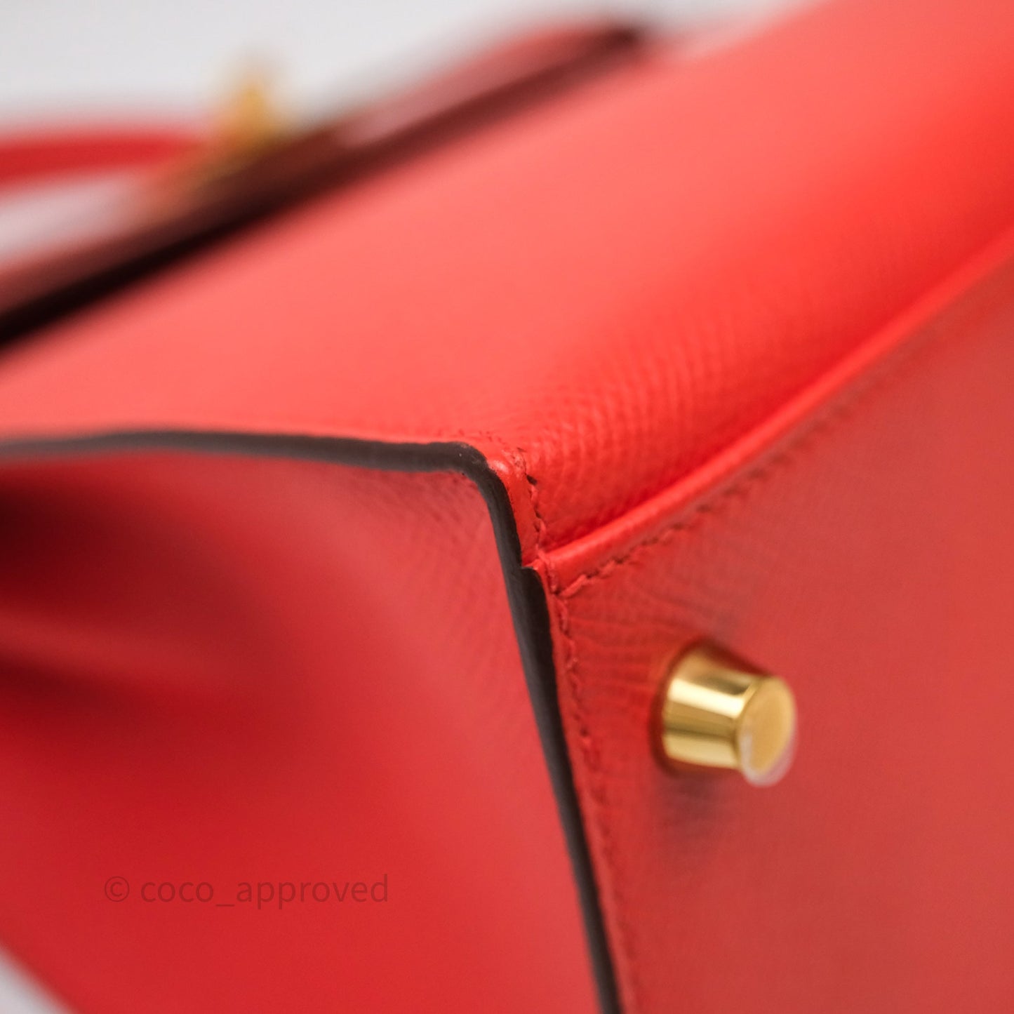 Hermès Kelly 28 Sellier Capucine 9T Epsom Gold Hardware