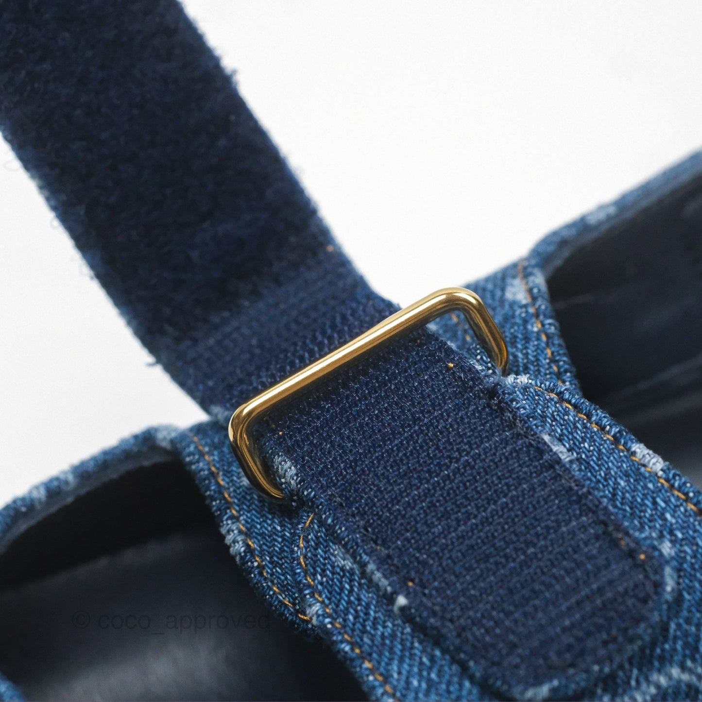 Chanel CC Dots Dad Sandals Denim Blue 23P Size 36.5