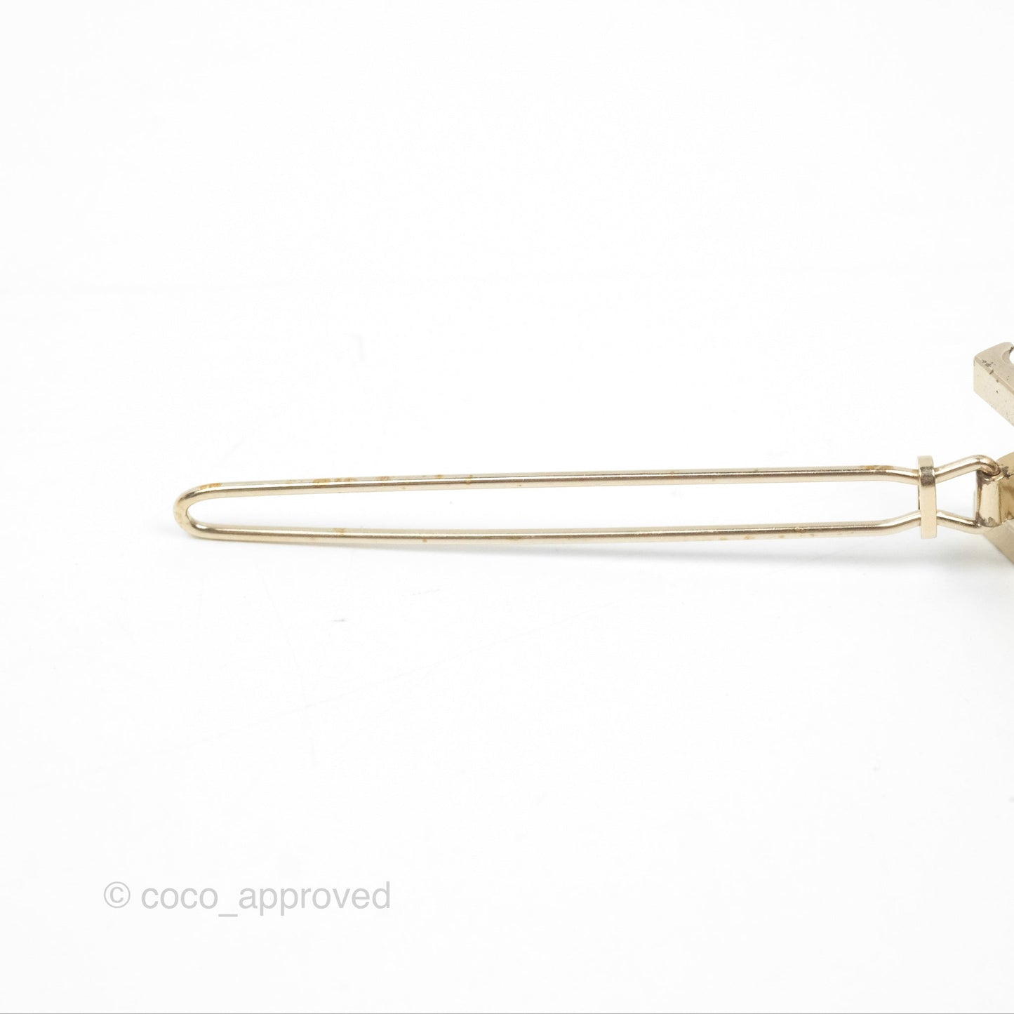Chanel Crystal Hair Clip Gold Tone 22S