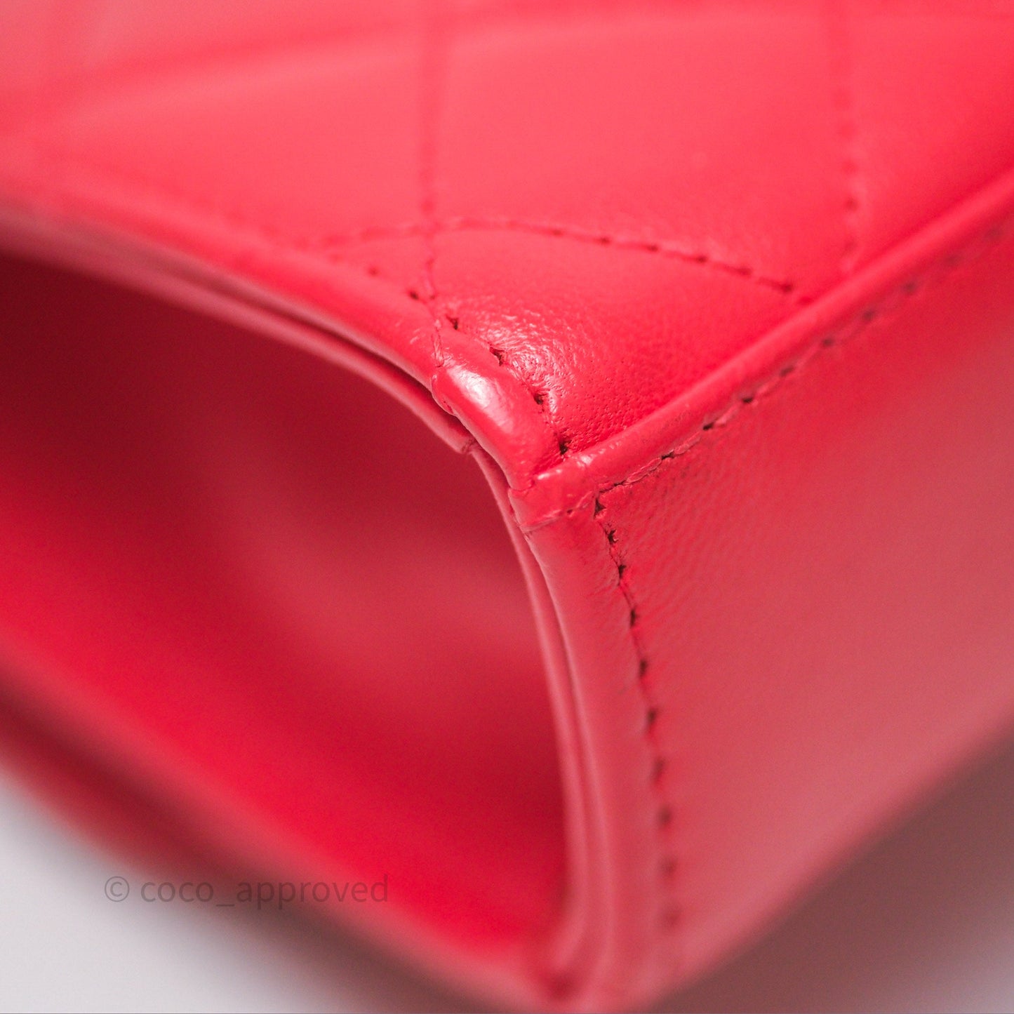 Chanel Mini Quilted Trendy CC Clutch With Chain Red Lambskin Gold Hardware
