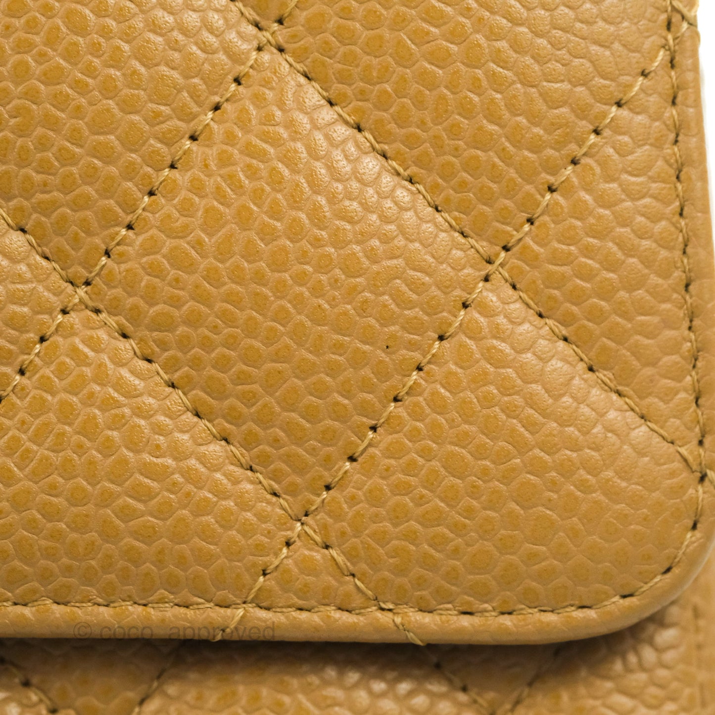 Chanel Quilted M/L Medium Flap Vintage Dark Beige Caviar 24K Gold Hardware