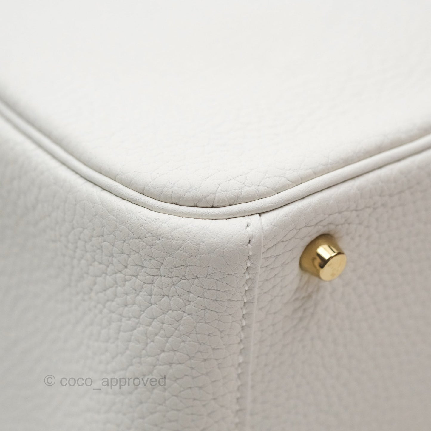 Hermès Mini Lindy 20 New White 0U Clemence Gold Hardware