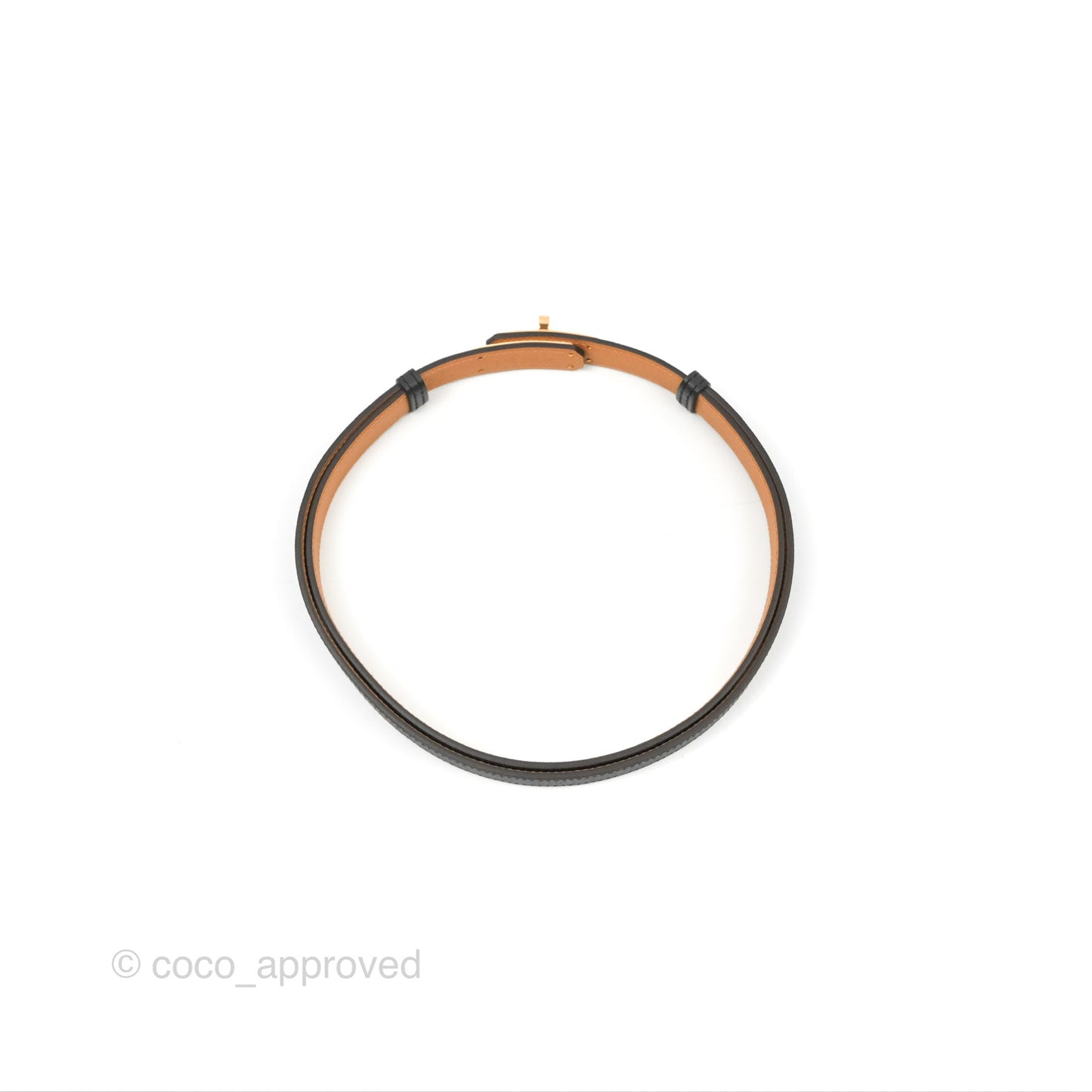 Hermès Kelly 18 Belt Black Epsom Rose Gold Hardware