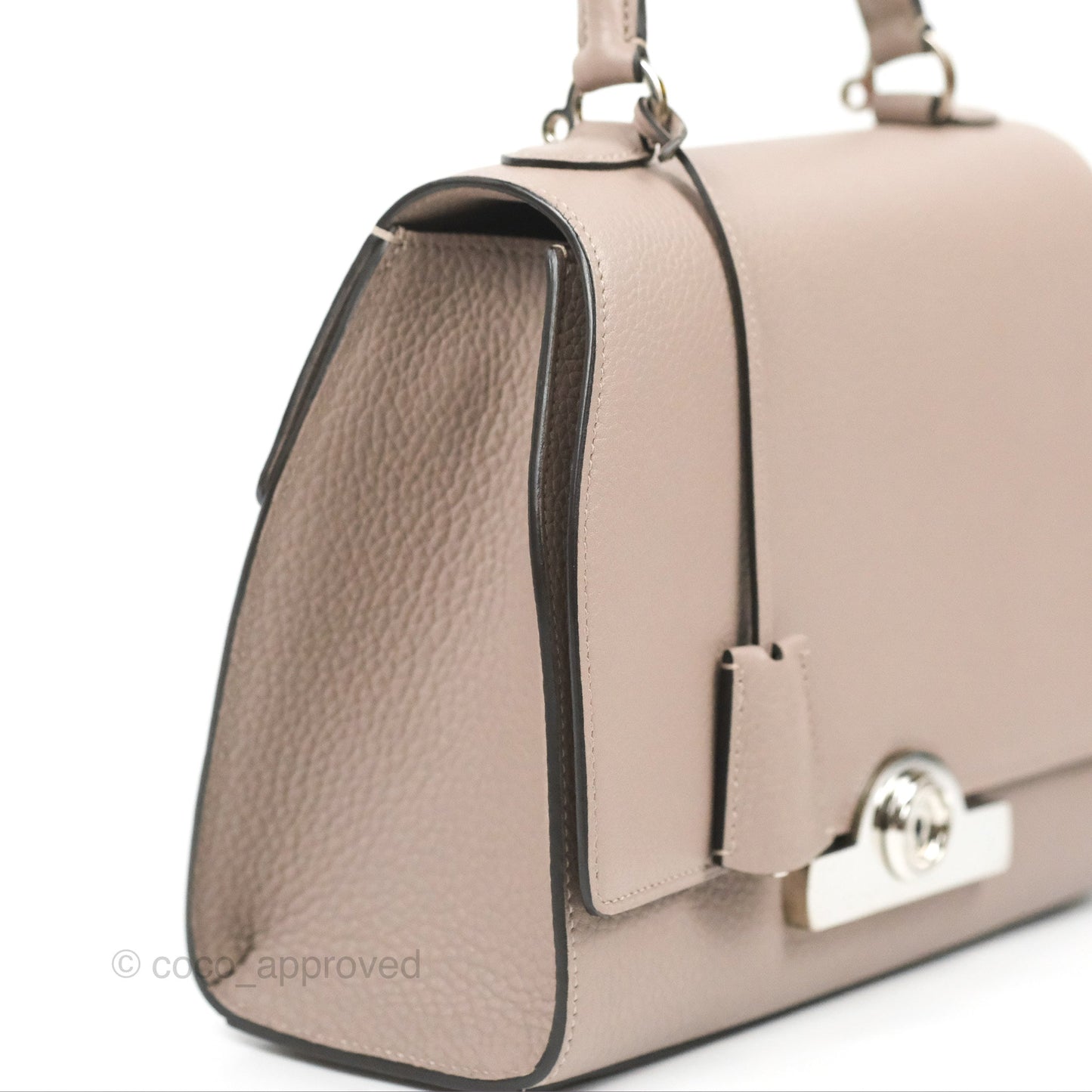 Moynat Réjane PM bag Tourterelle Grained Blush Leather Silver Hardware