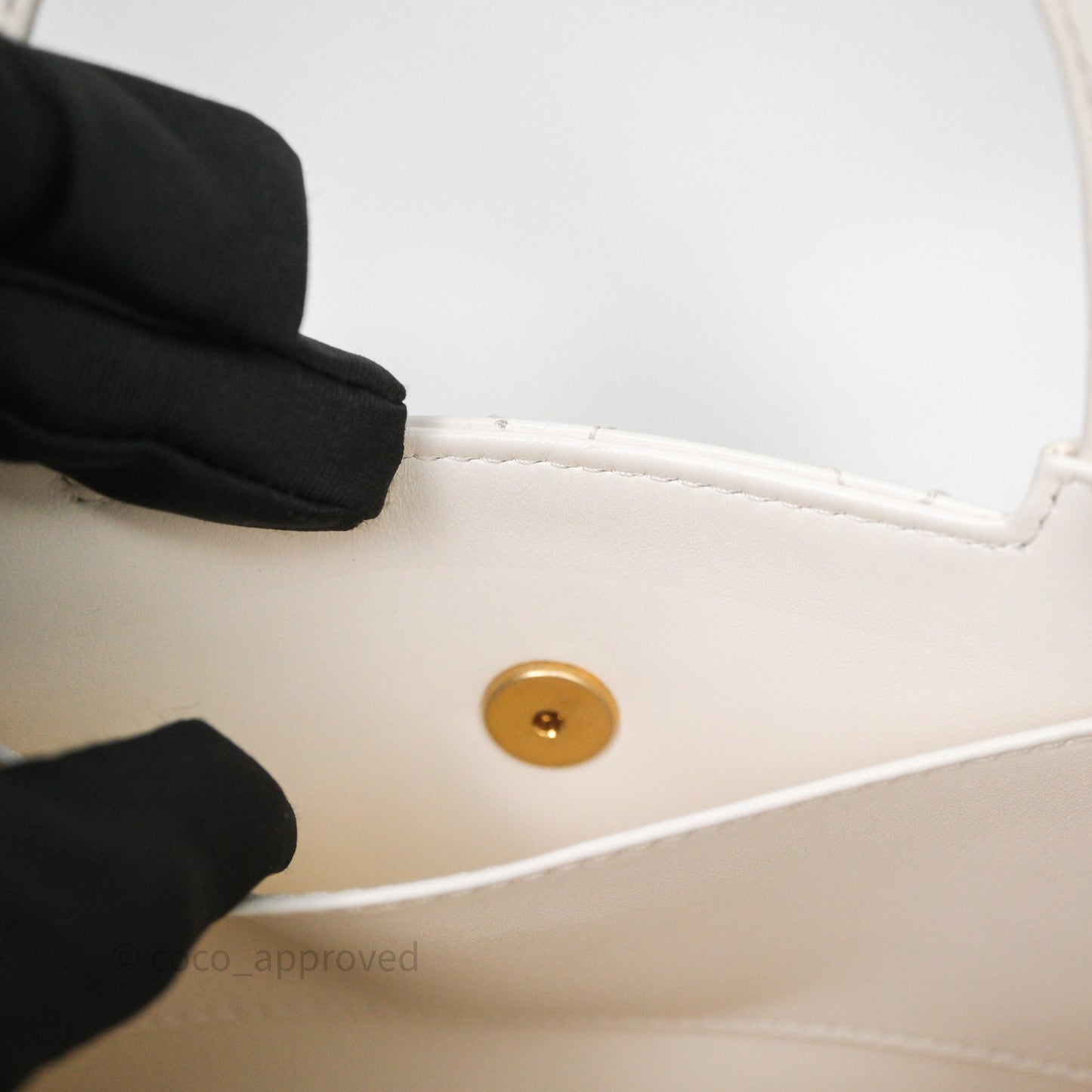 Chanel Kelly Bag Quilted White Lambskin Aged Gold Hardware
