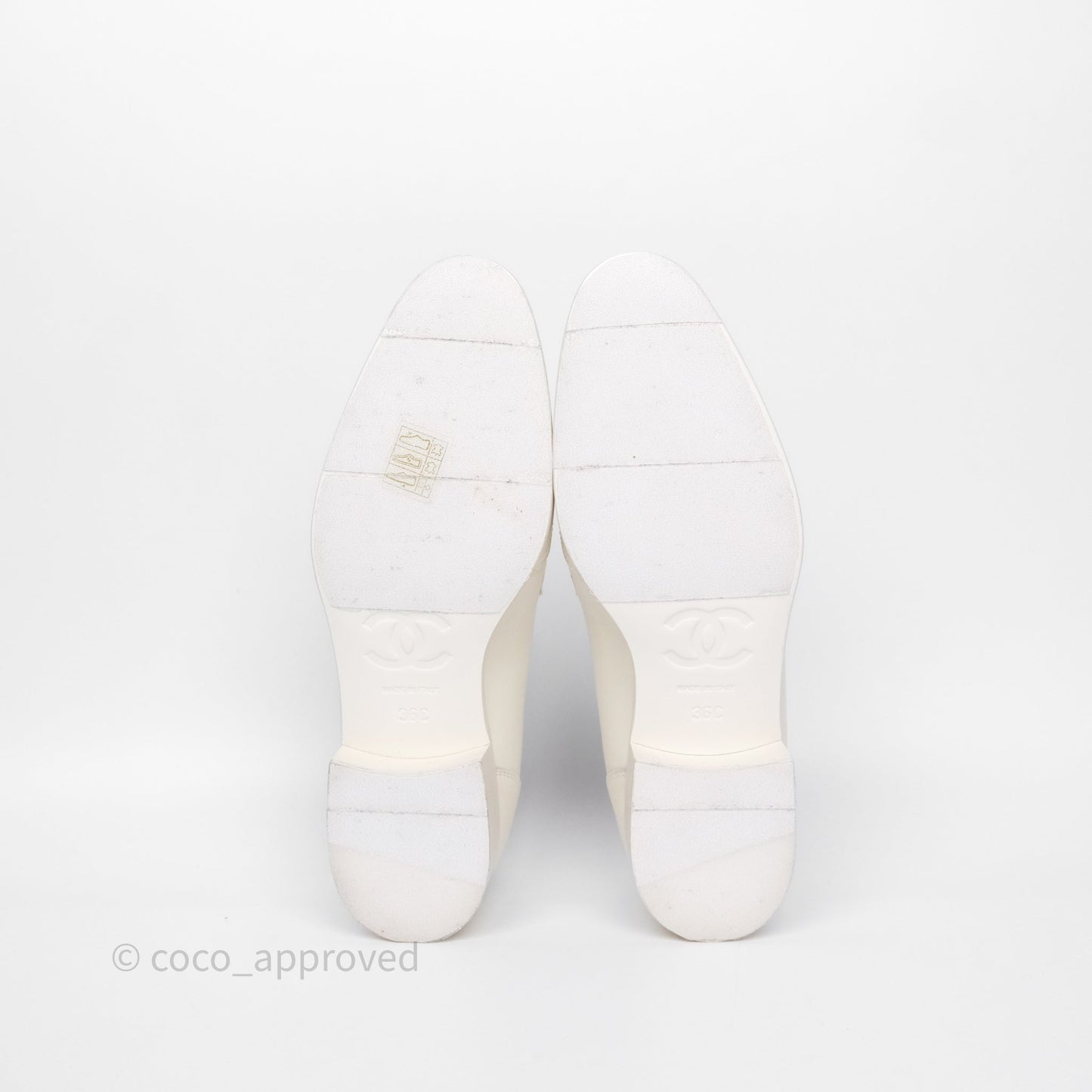 Chanel Chain White Calfskin Loafers Size 36