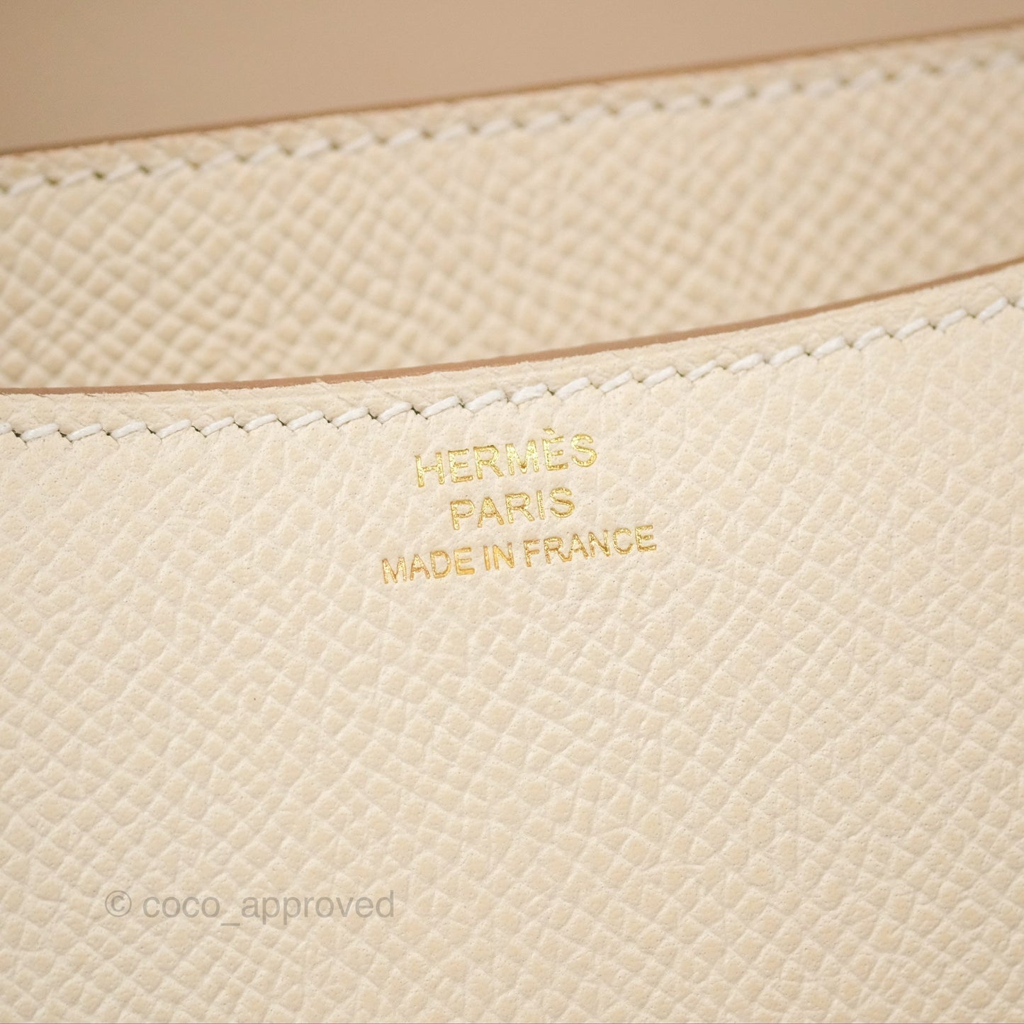 Hermès Constance Mini 18cm Craie Epsom Gold Hardware