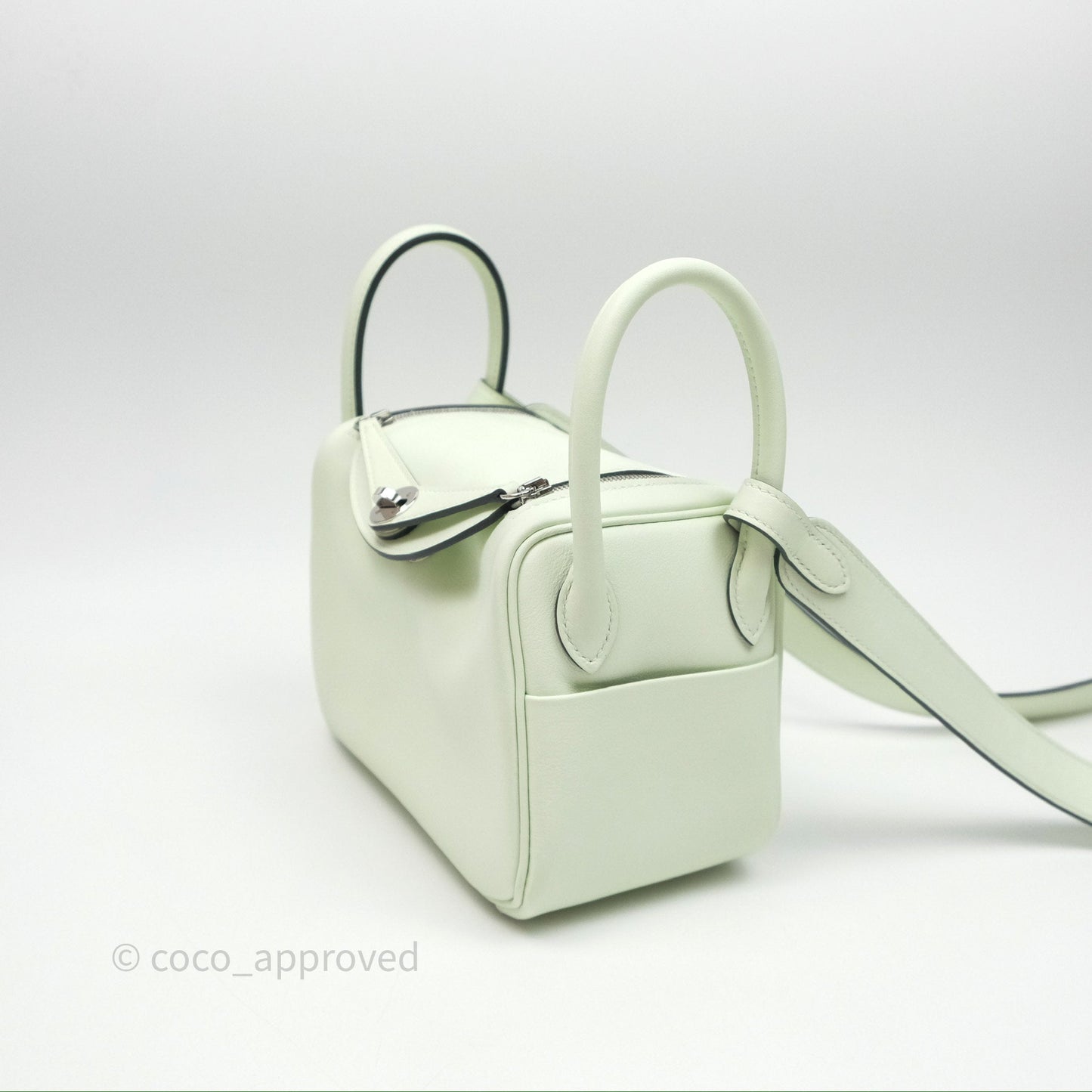 Hermès Mini Lindy Vert Fizz 0S Swift Palladium Hardware