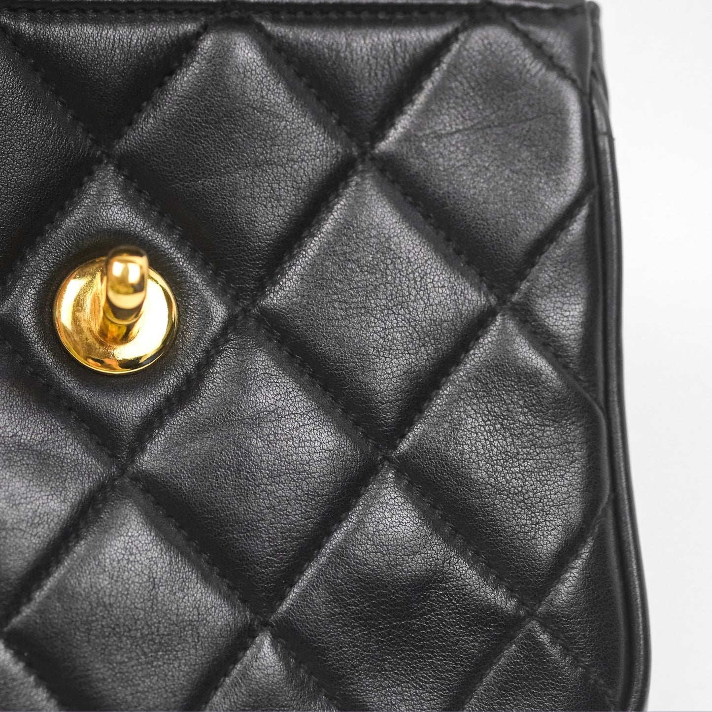 Chanel Vintage Belt Bag Quilted Black Lambskin 24K Gold Hardware