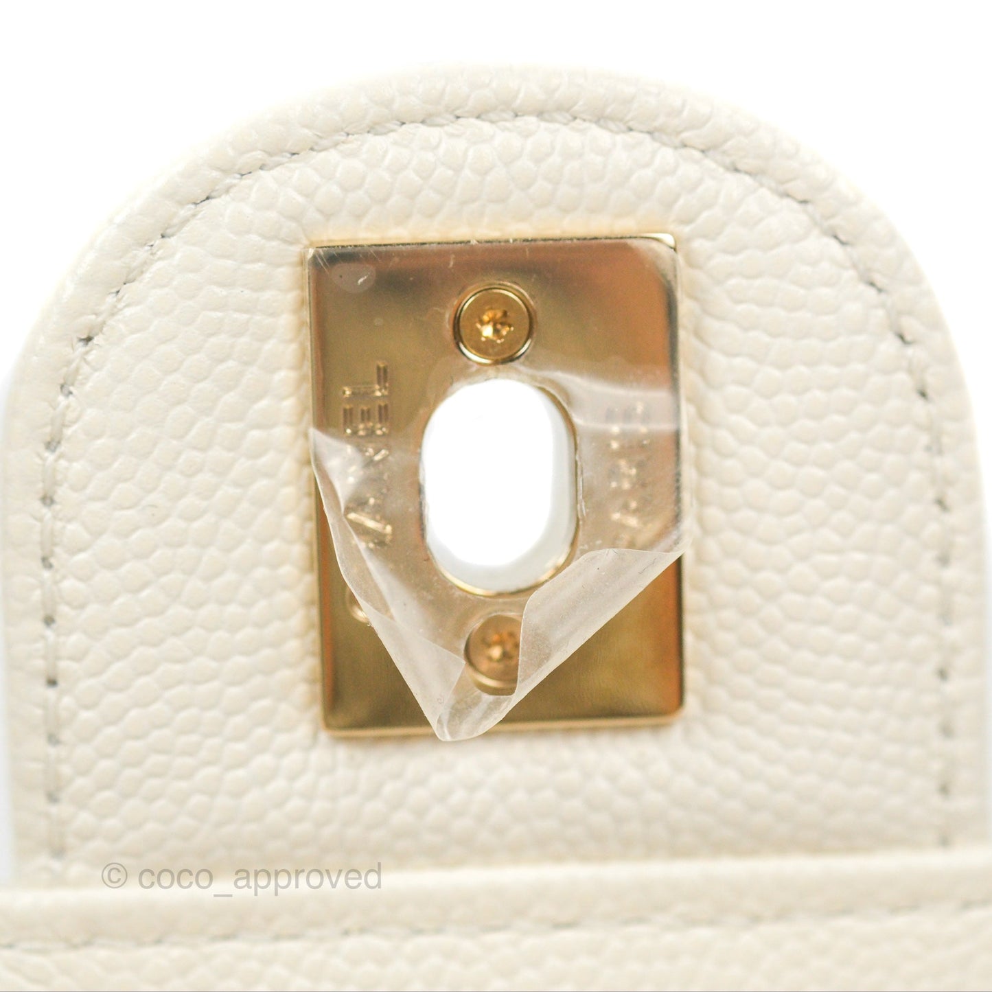Chanel Quilted Small Like The Wallet Flap Ivory White Caviar Light Gold Hardware 22C