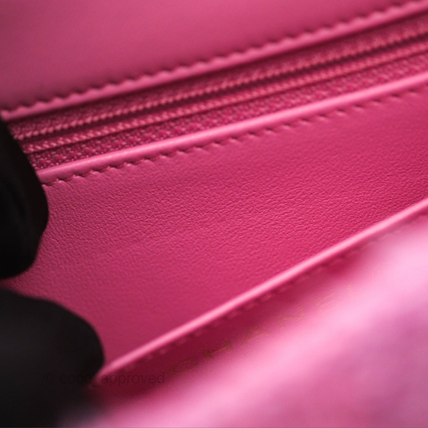 Chanel Mini Flap Bag with Pearl Chain Pink Tweed Aged Gold Hardware