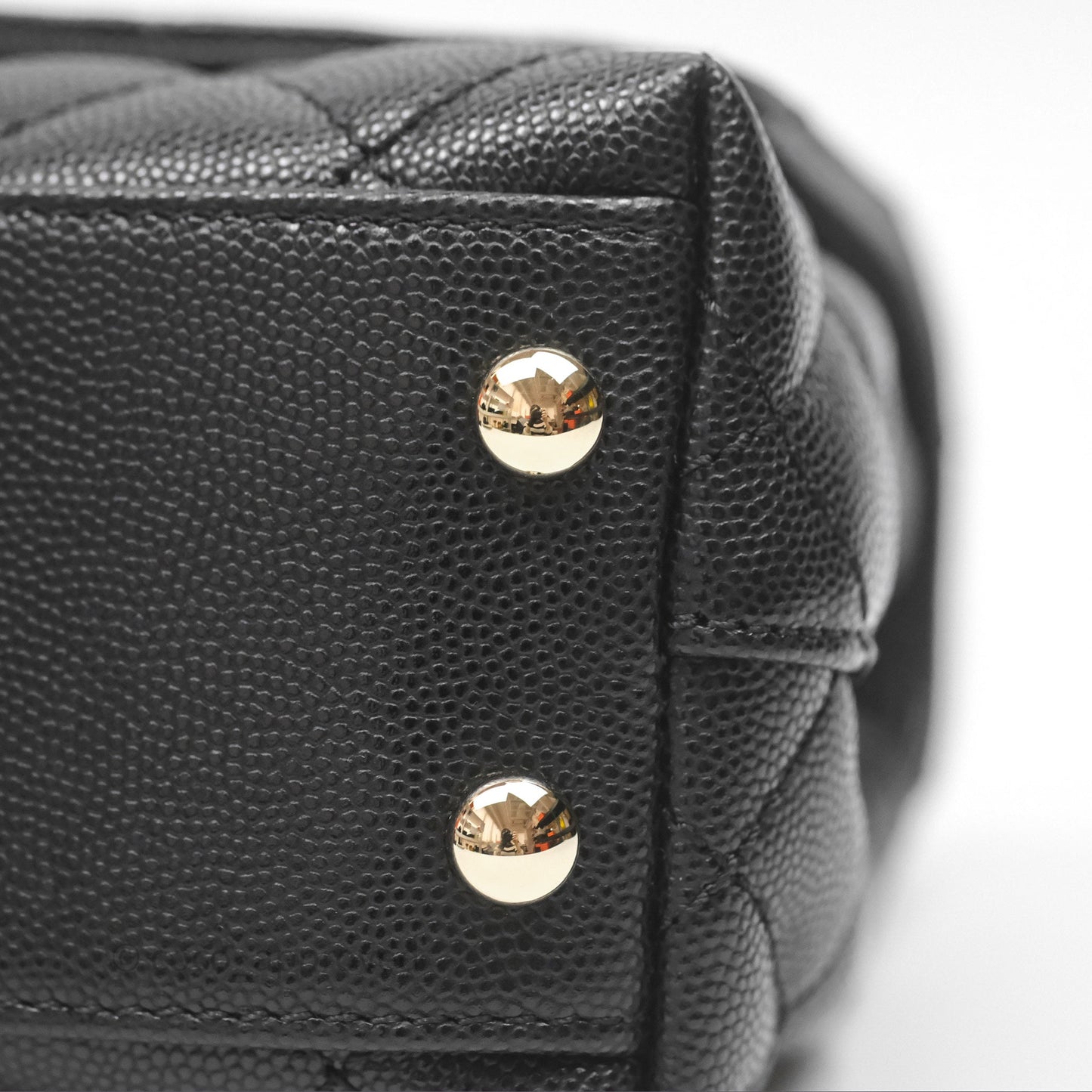 Chanel Mini Coco Handle Quilted Black Caviar Gold Hardware