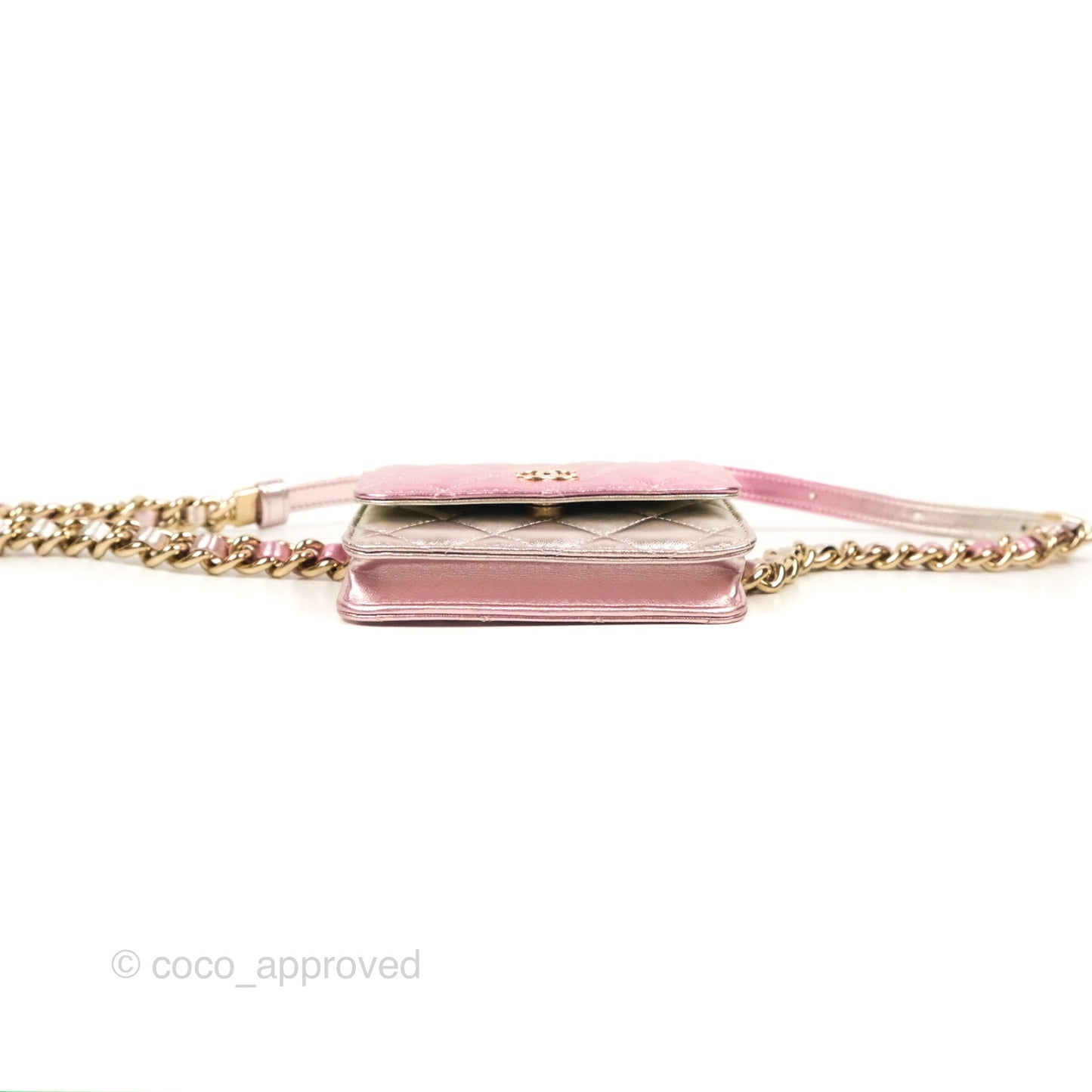 Chanel Waist Belt Bag Metallic Gradient Pink/Silver Lambskin Gold Hardware