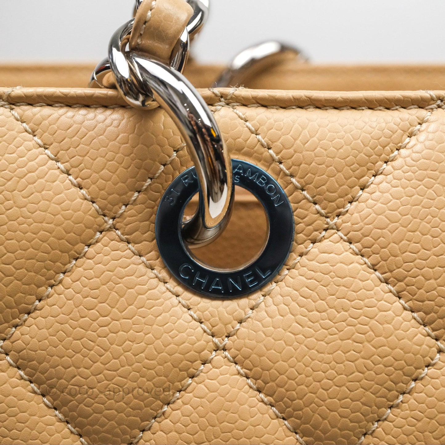 Chanel GST Beige Caviar Silver Hardware