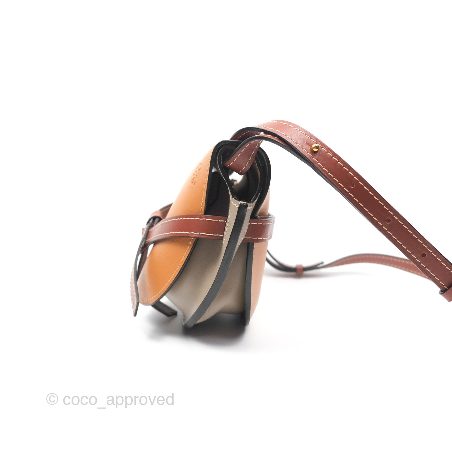 Loewe Small Gate Bag Smooth Calfskin Amber/Light Grey/Rust