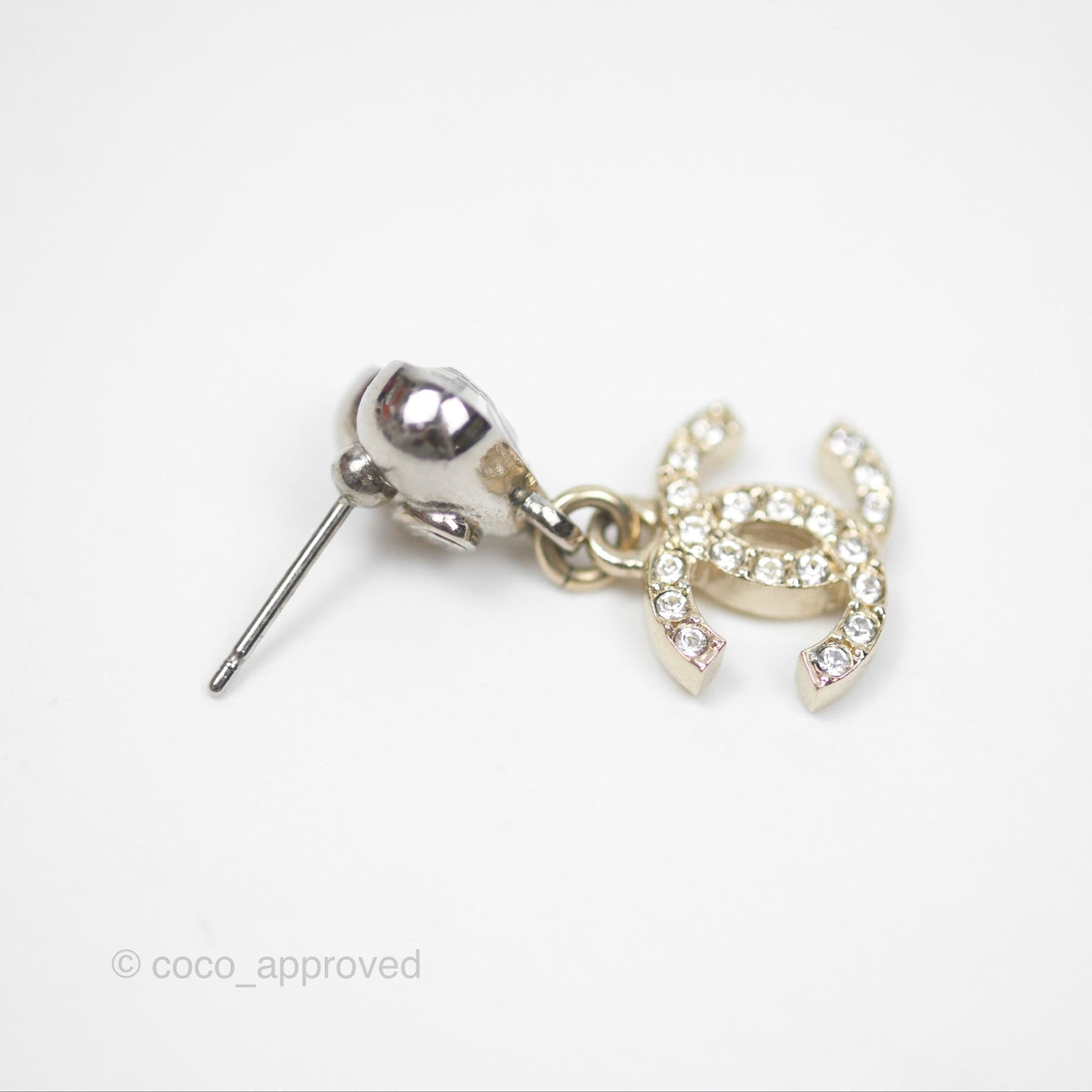 Chanel Crystal Heart CC Drop Earrings Mixed Hardware 23S