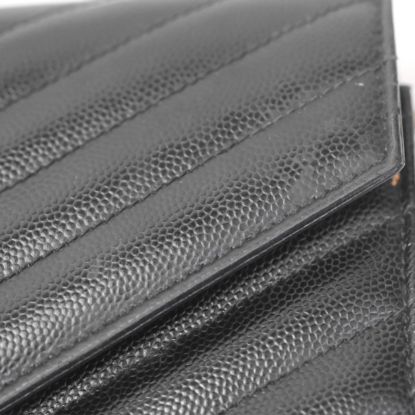 Saint Laurent Wallet on Chain WOC Black Grained Leather Sliver Hardware