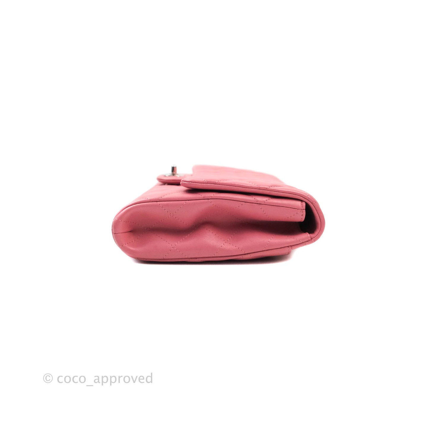 Chanel Quilted Clutch with Chain Lambskin Pink Silver Hardware
