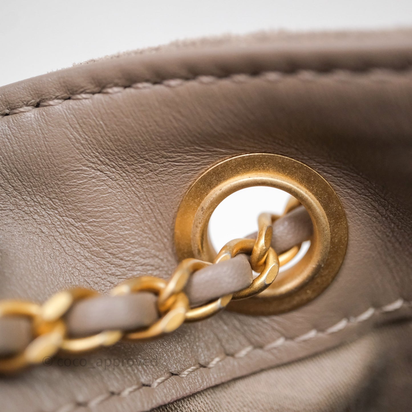 Chanel 25 Small Suede Calfskin Aged Gold Hardware