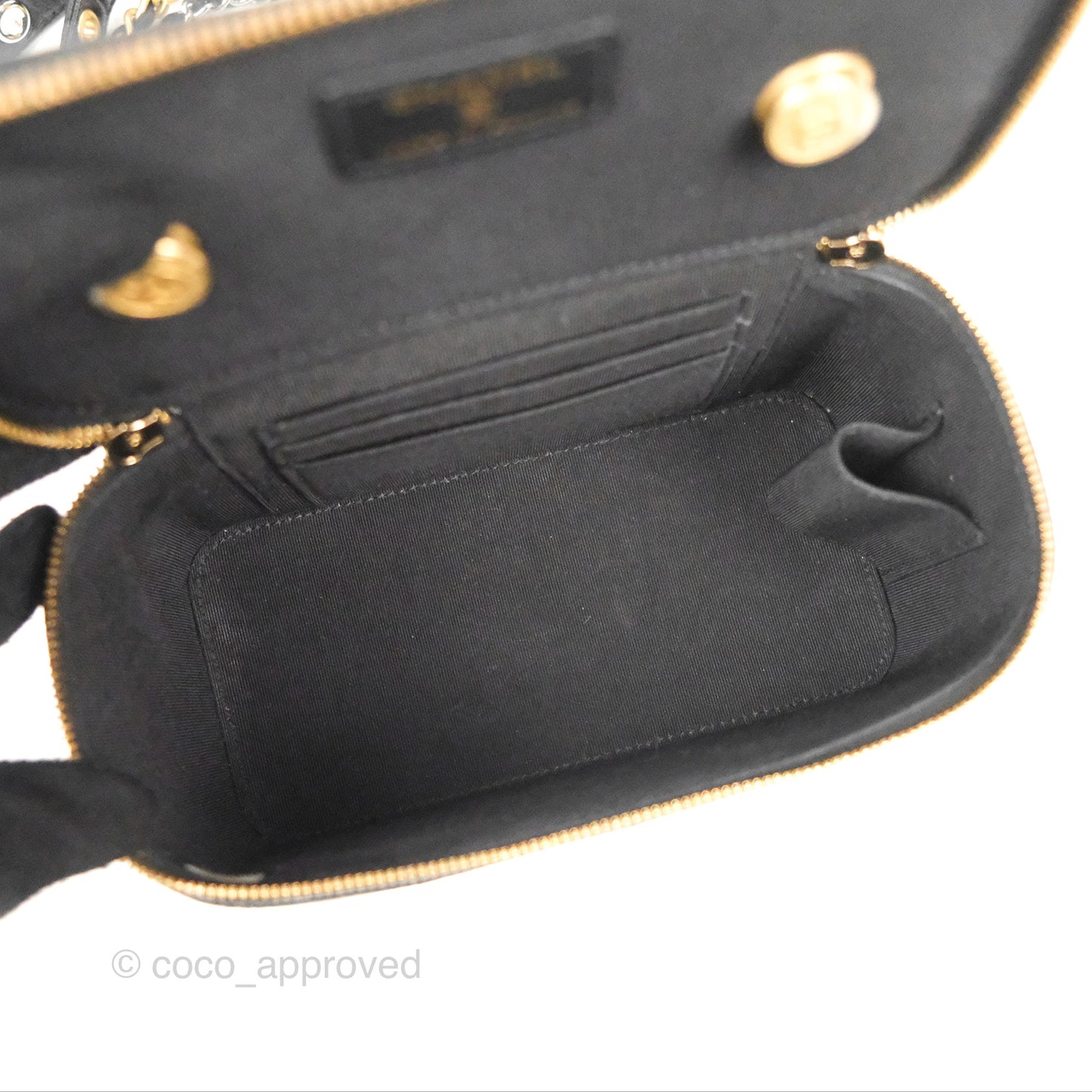 Chanel Vanity With Chain Black Goatskin Aged Gold Hardware