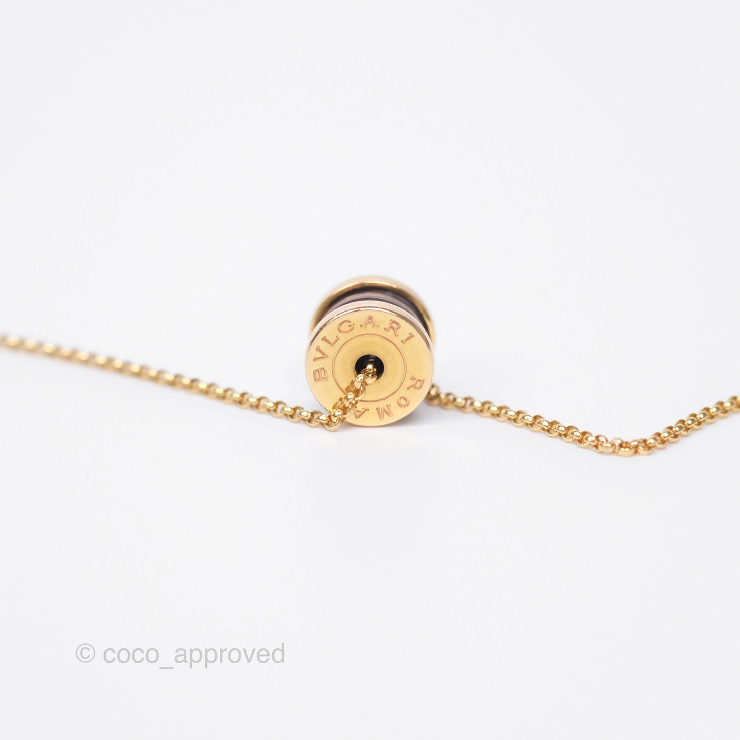 Bvlgari Mini Zero1 Necklace Ceramic Bronze Rose Gold